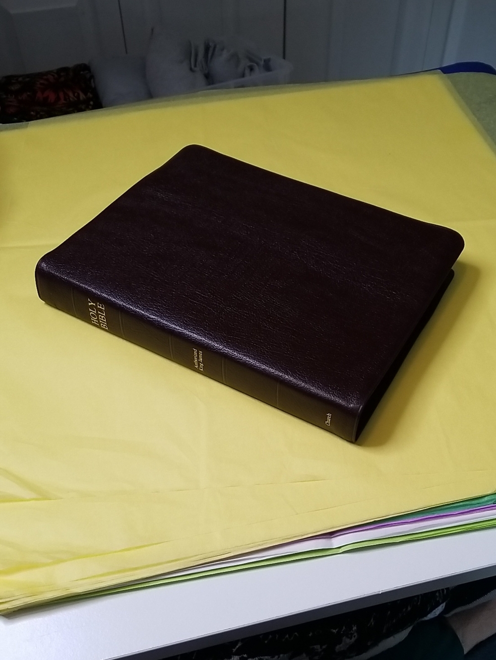 Holy Bible King James Leather Bound EUC